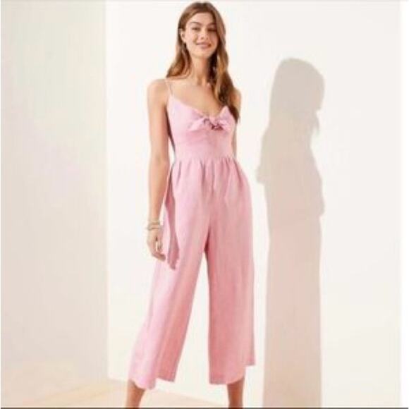 LOFT Pants - Loft Linen Jumper NWT Wide Leg Sleveless Pink Women's Size 6